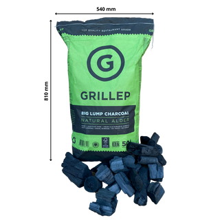 Premium alder charcoal Grillep Big Lump, 50L