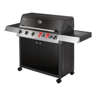 Enders Colorado 6 IK Turbo II gas grill with double turbo zone and side cooker, Black/Steel Colours