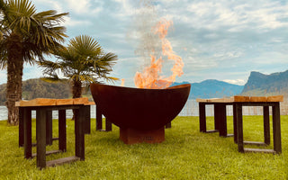 Outdoor fire pit Feu du Jardin Wave Rust, Ø 98 x 57 cm