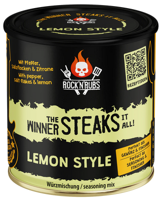 ROCK'N'RUBS Seasoning "The Winner Steaks it All - Lemon Style" (for steaks), 140 g