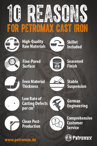 Čuguna katls PETROMAX ar kājām, ft18