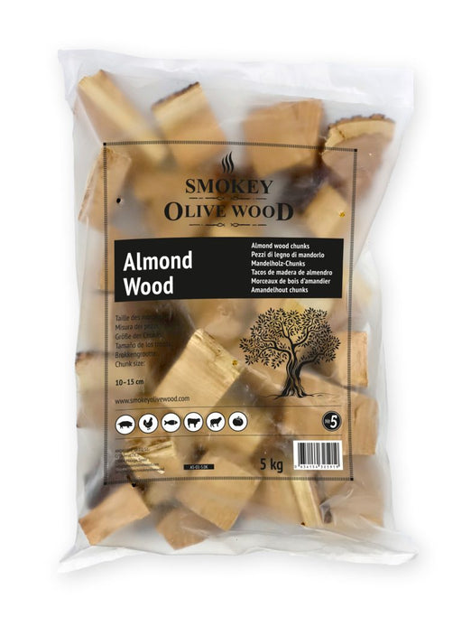 Koksnes gabali kūpināšanai SMOKEY OLIVE WOOD Almond (Mandeļkoks) No.5, 5 kg