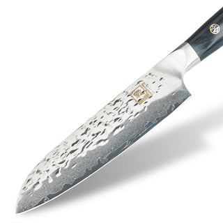 Japoniško Damasko plieno peilis OLEIO Zayiko, Kuro, mažasis Santoku, 12,5 cm